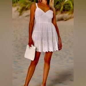 Lulus Perfect White Cotton Sundress NWT SZ M
